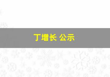 丁增长 公示